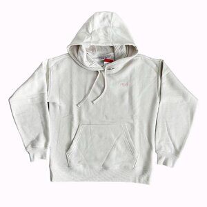 FILA Ladies Embroidered Fleece Cream Pink Hoodie